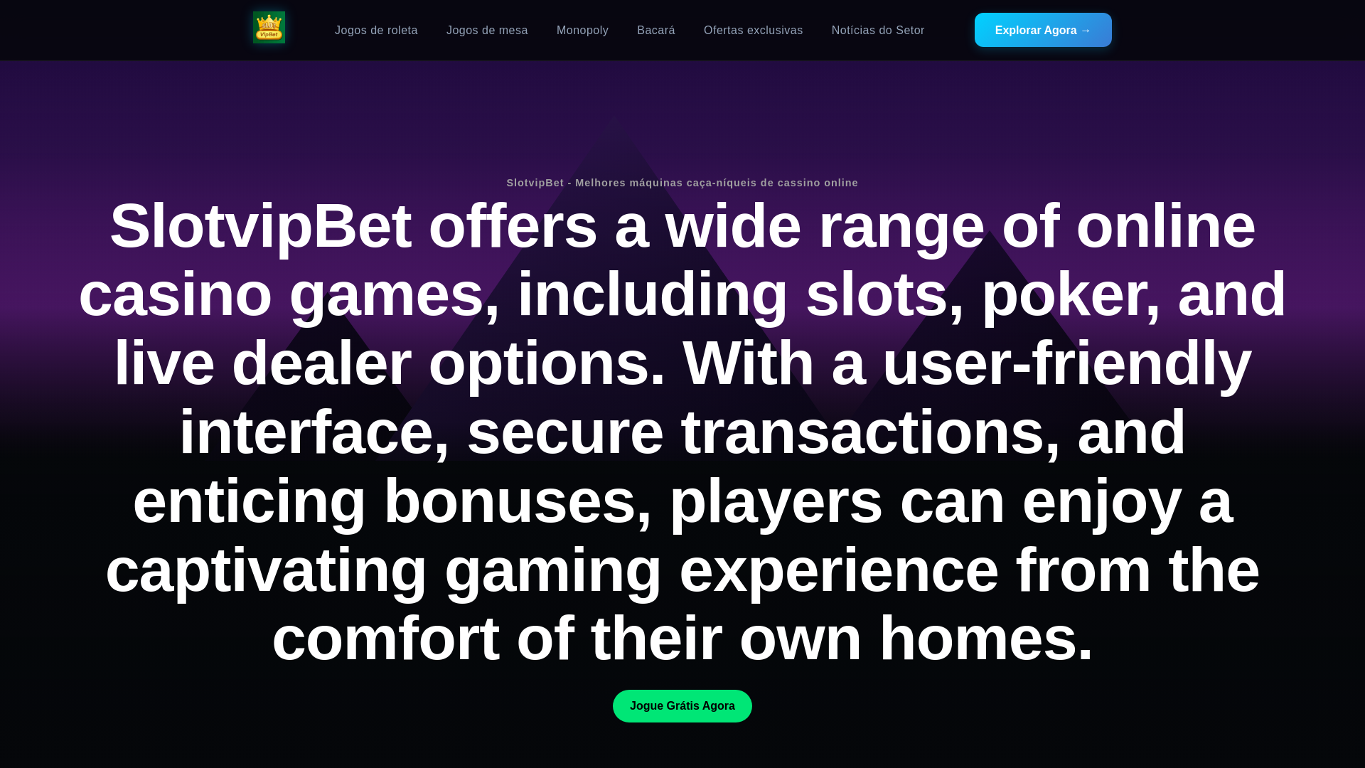 website screenshot of https://vipslotsbet.com/