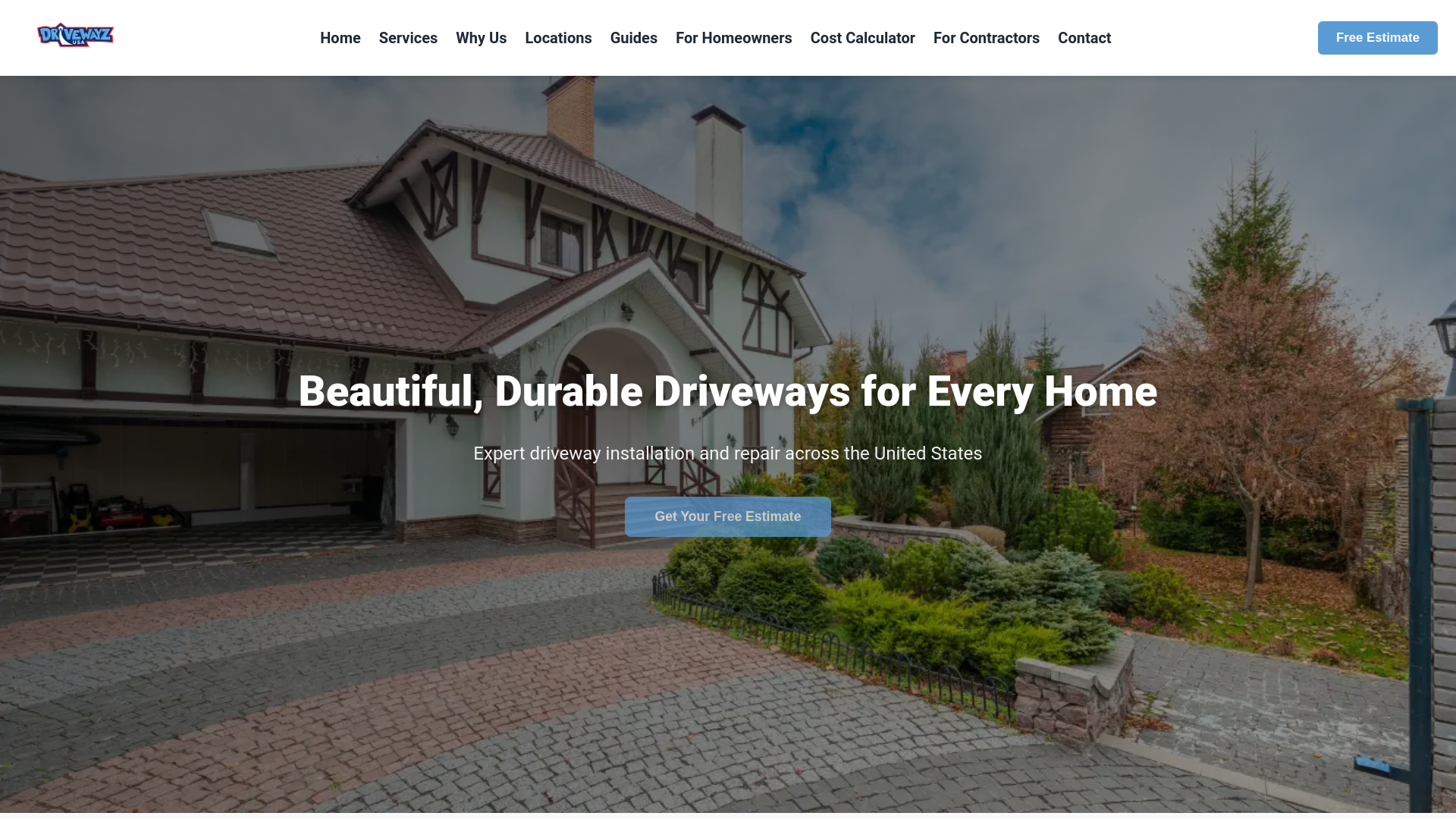 website screenshot of https://drivewayz-usa.pages.dev/