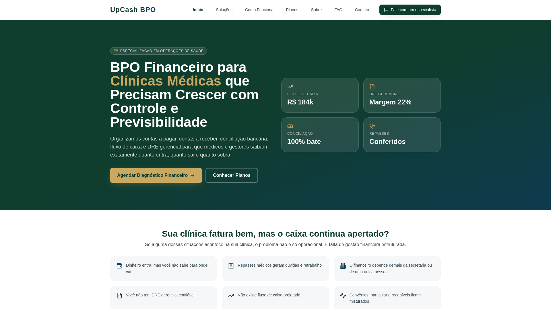 website screenshot of https://upcashbpo.com.br/