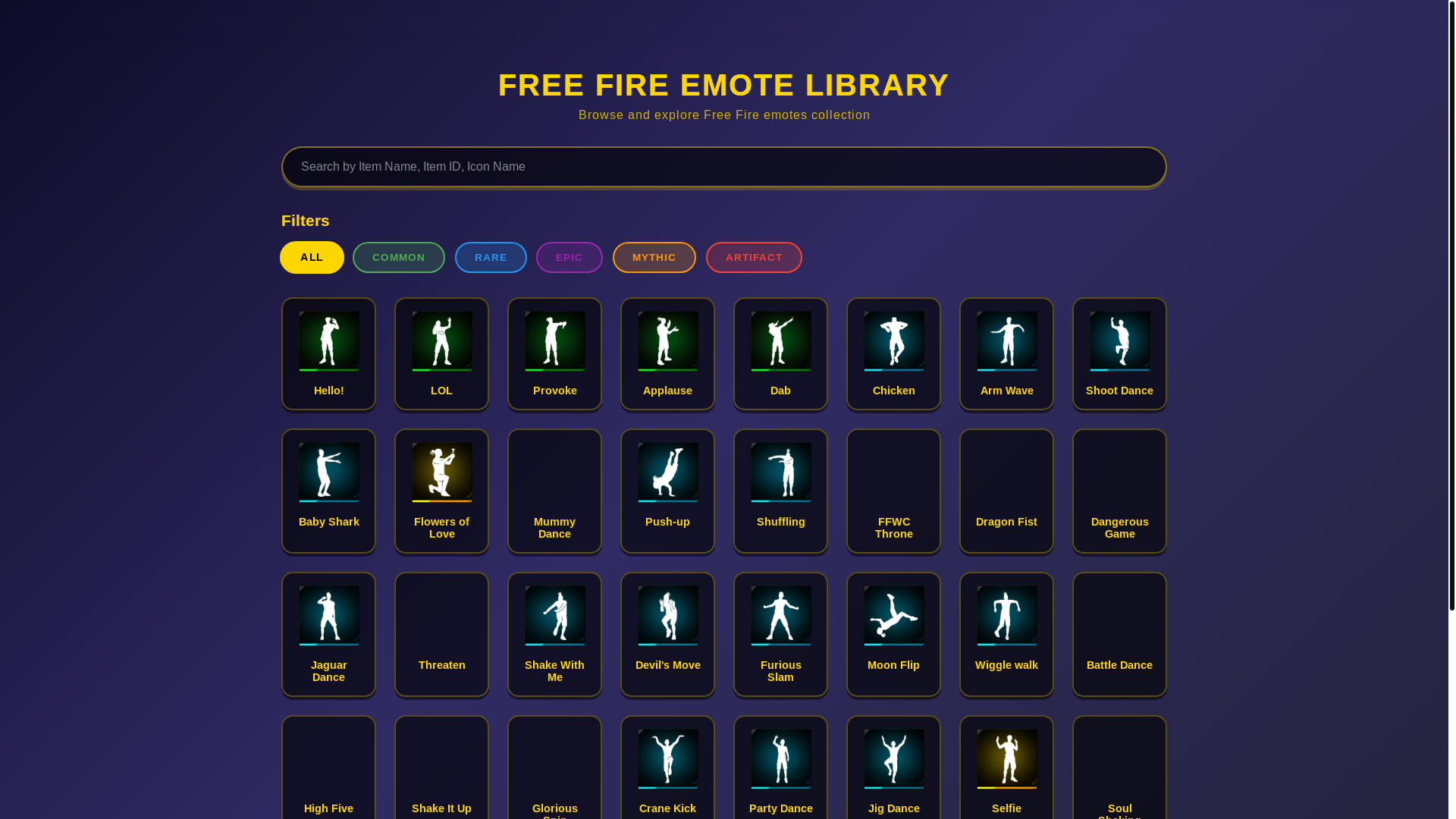 website screenshot of https://ffemotes.pages.dev/