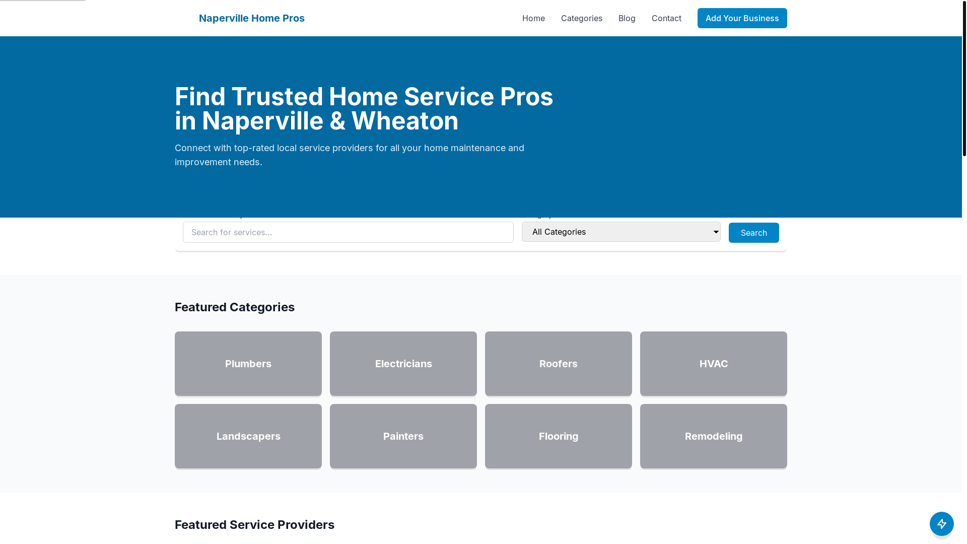 website screenshot of https://napervillehomepros.com/