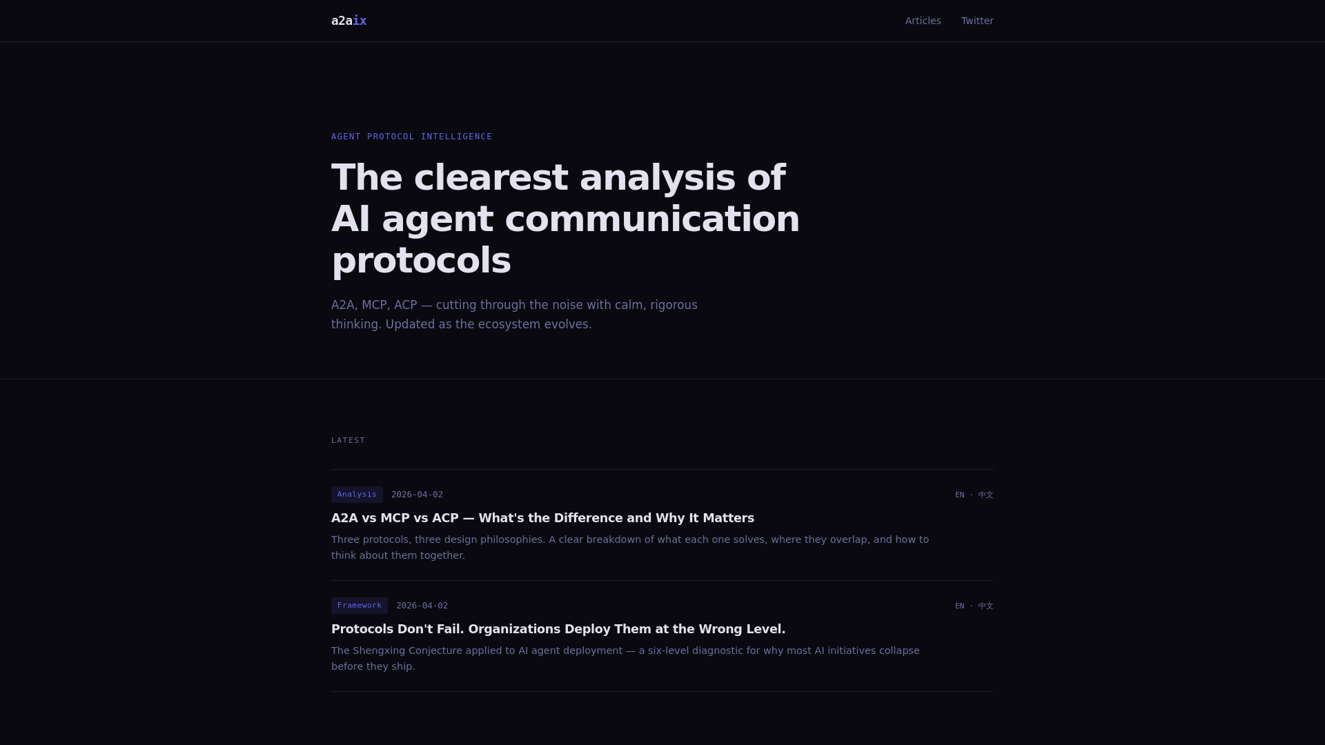 website screenshot of https://a2aix.pages.dev/