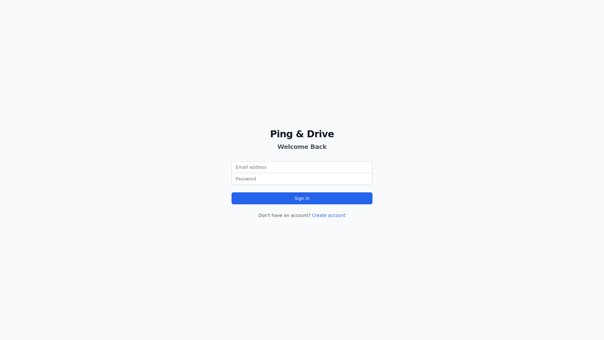 website screenshot of https://ping-and-drive-frontend.pages.dev/