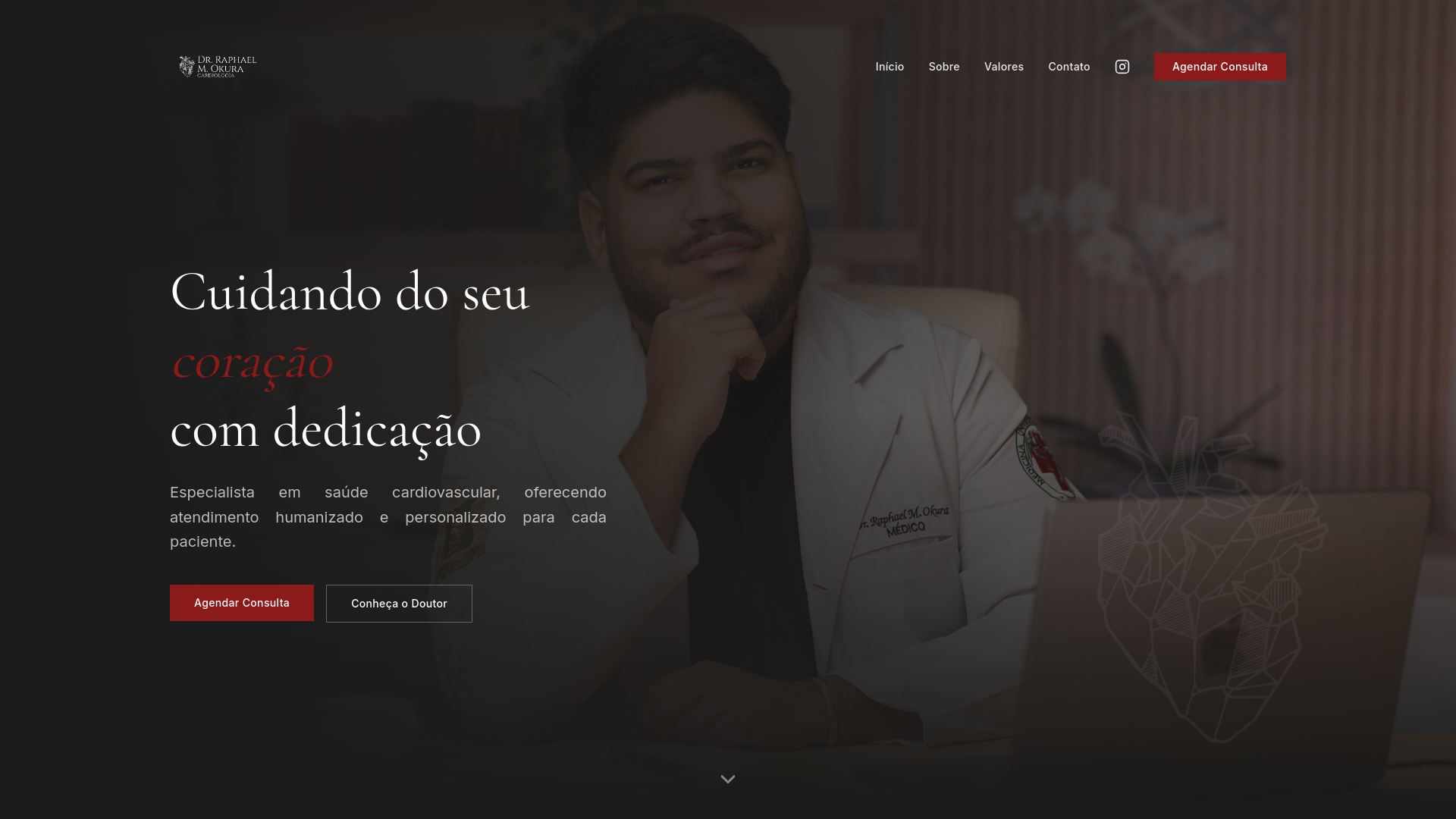 website screenshot of https://drraphaelokura.com.br/