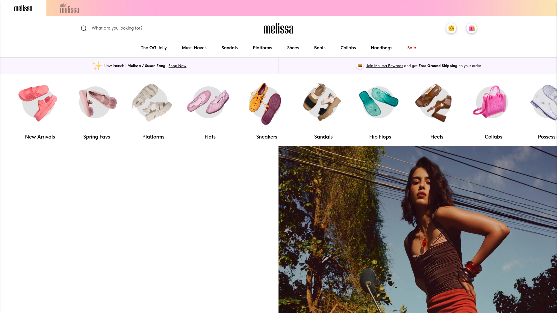 website screenshot of https://www.shopmelissa.com/