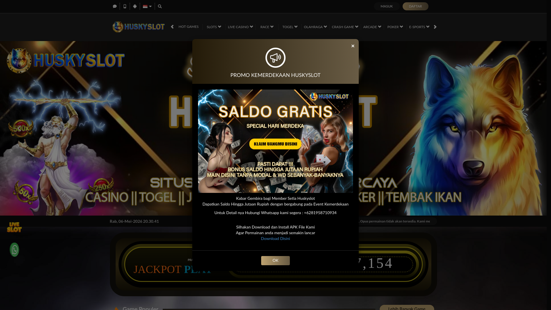 website screenshot of https://huskyslotstudio.com/