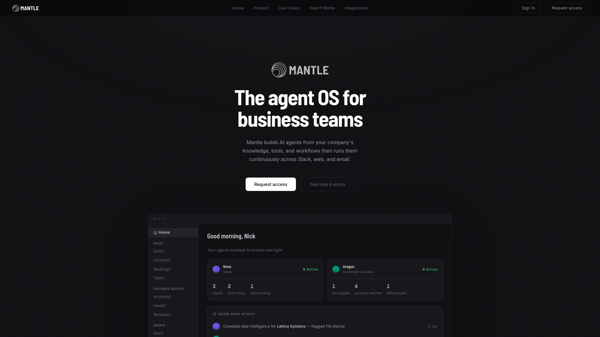website screenshot of https://meetmantle.app/