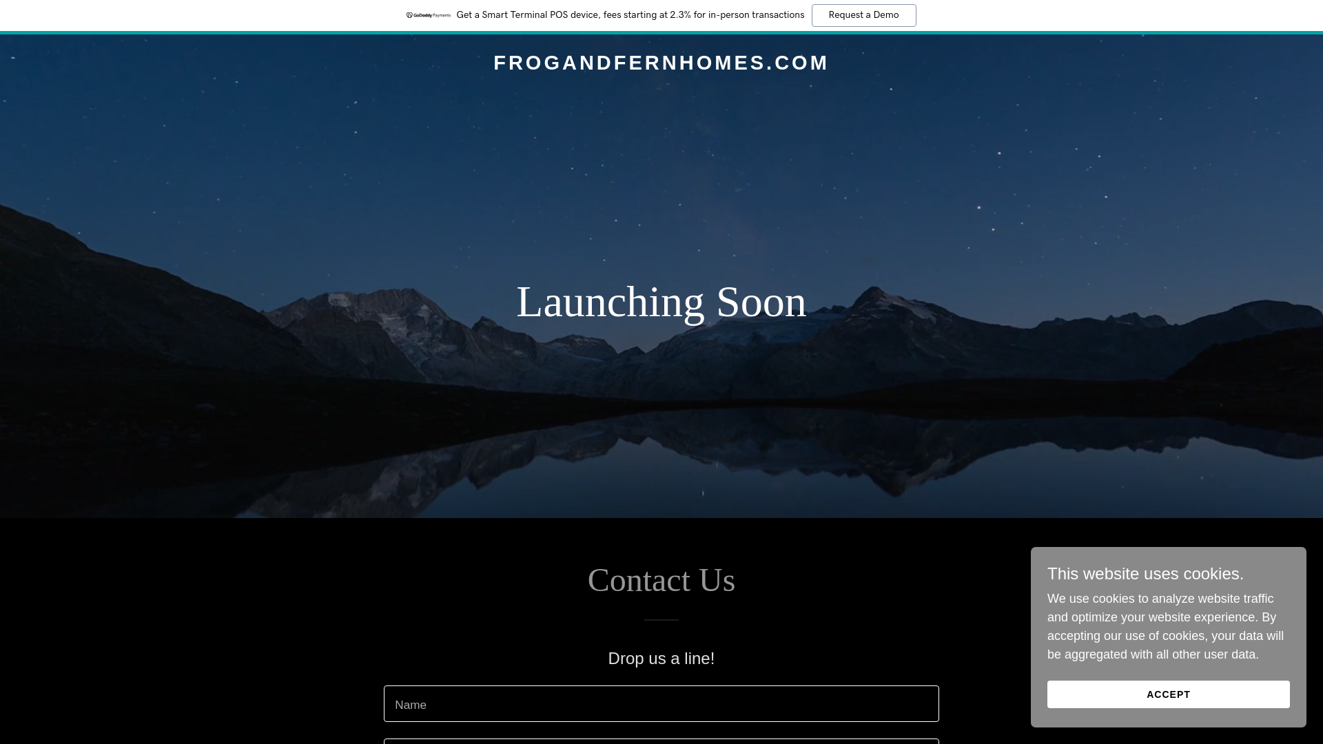 website screenshot of https://frogandfernhomes.com