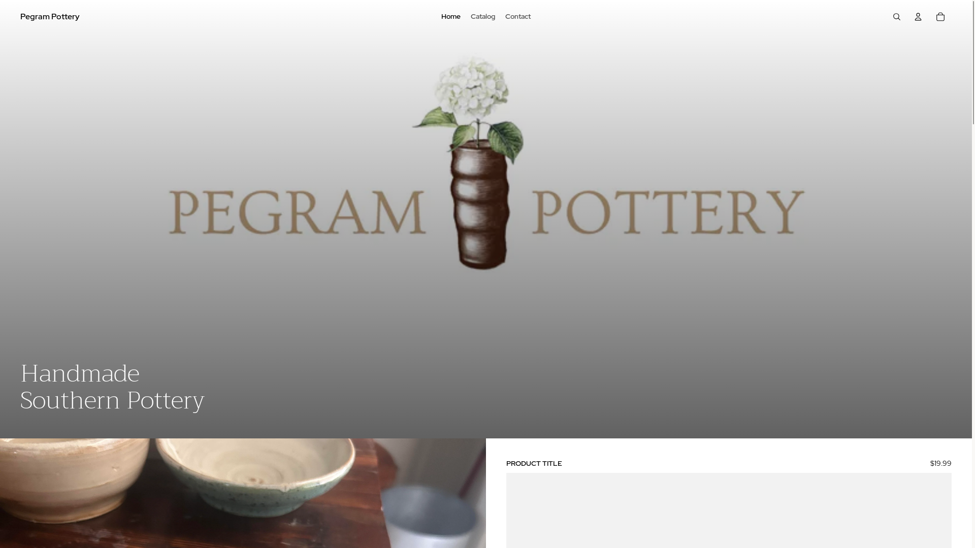 website screenshot of https://pegrampottery.com/