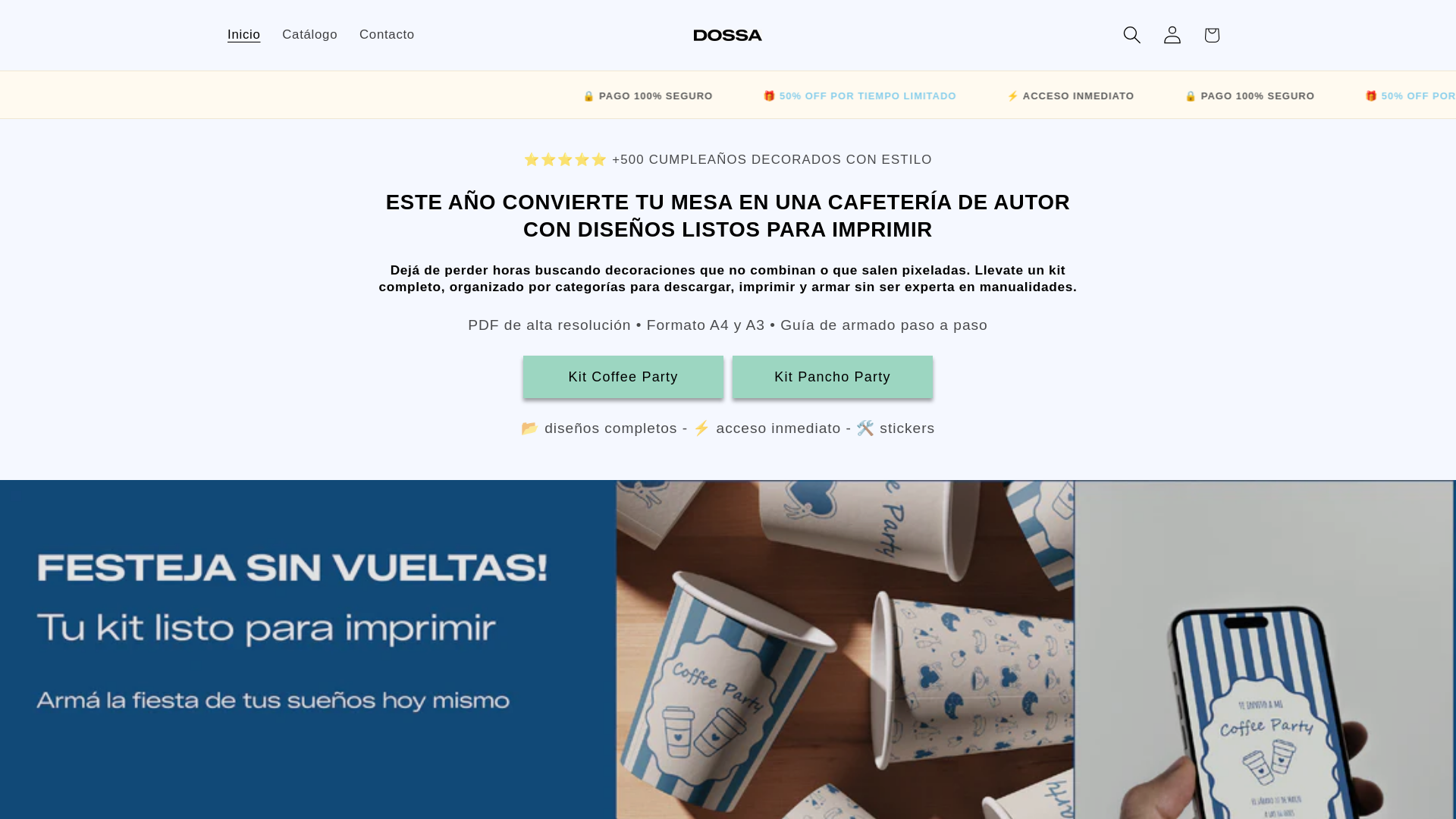 website screenshot of https://dossaestudio.store/