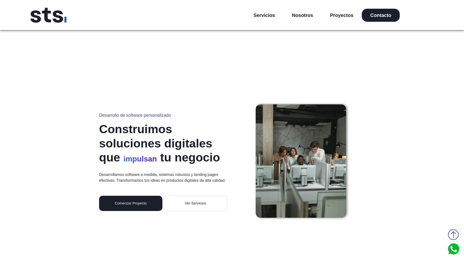website screenshot of https://stssolucionesit.com.ar