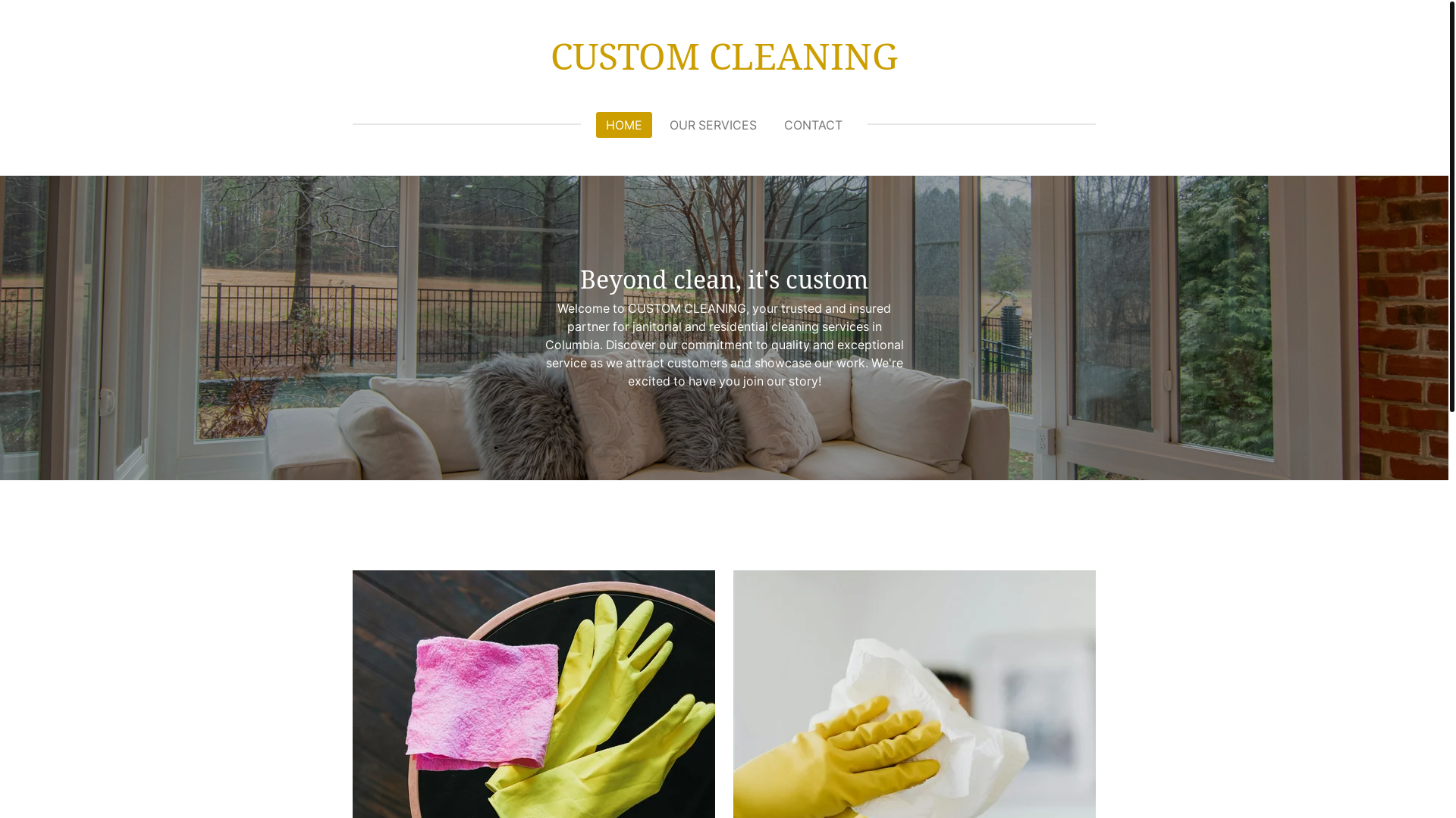 website screenshot of https://custom-cleaning.net/