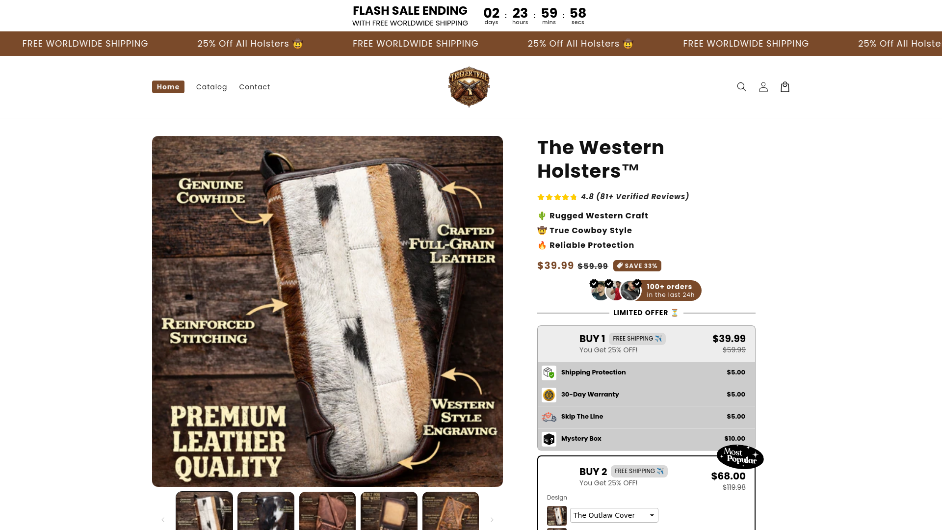 website screenshot of https://triggertrails.store