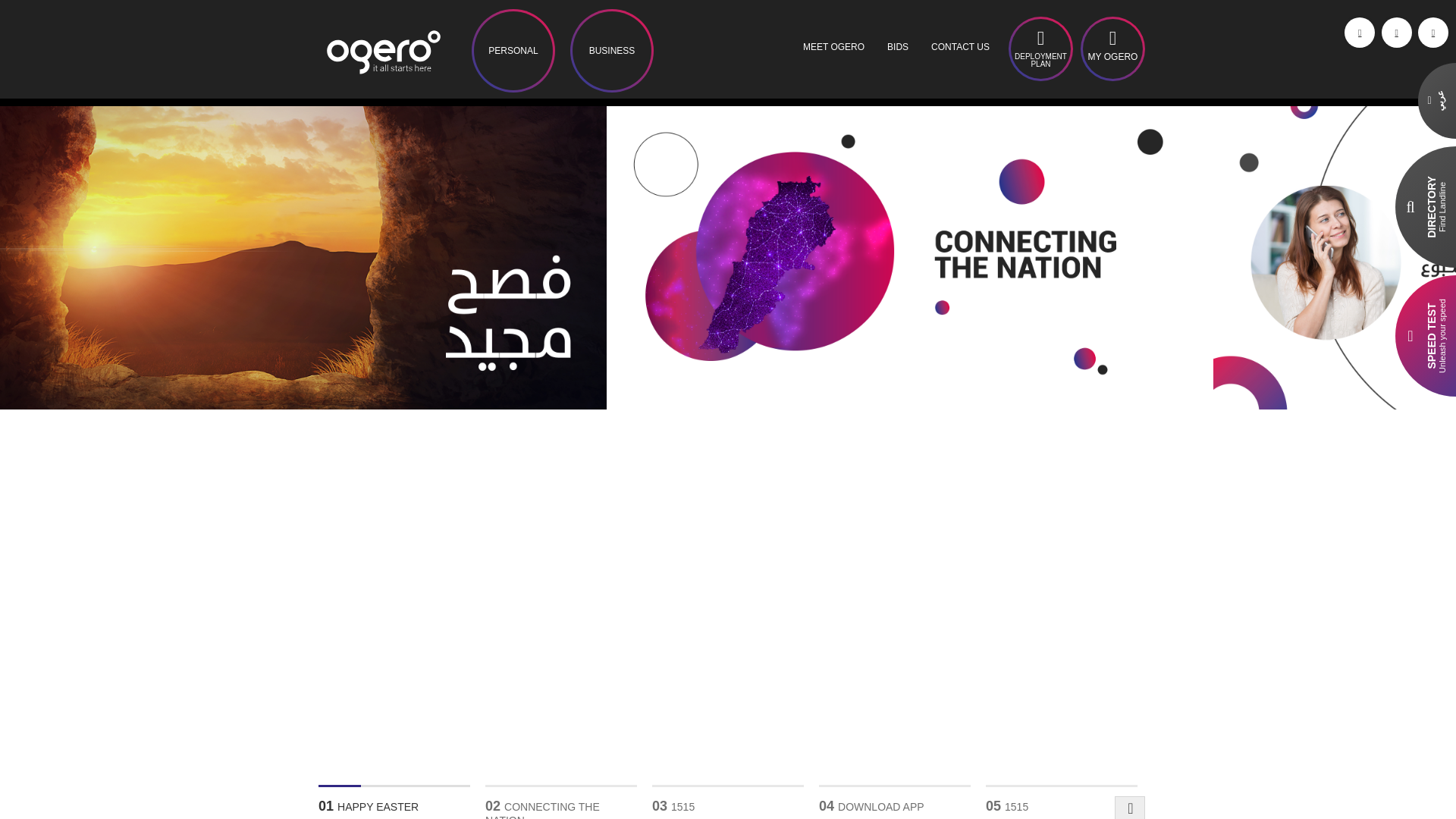website screenshot of https://www.ogero.gov.lb/