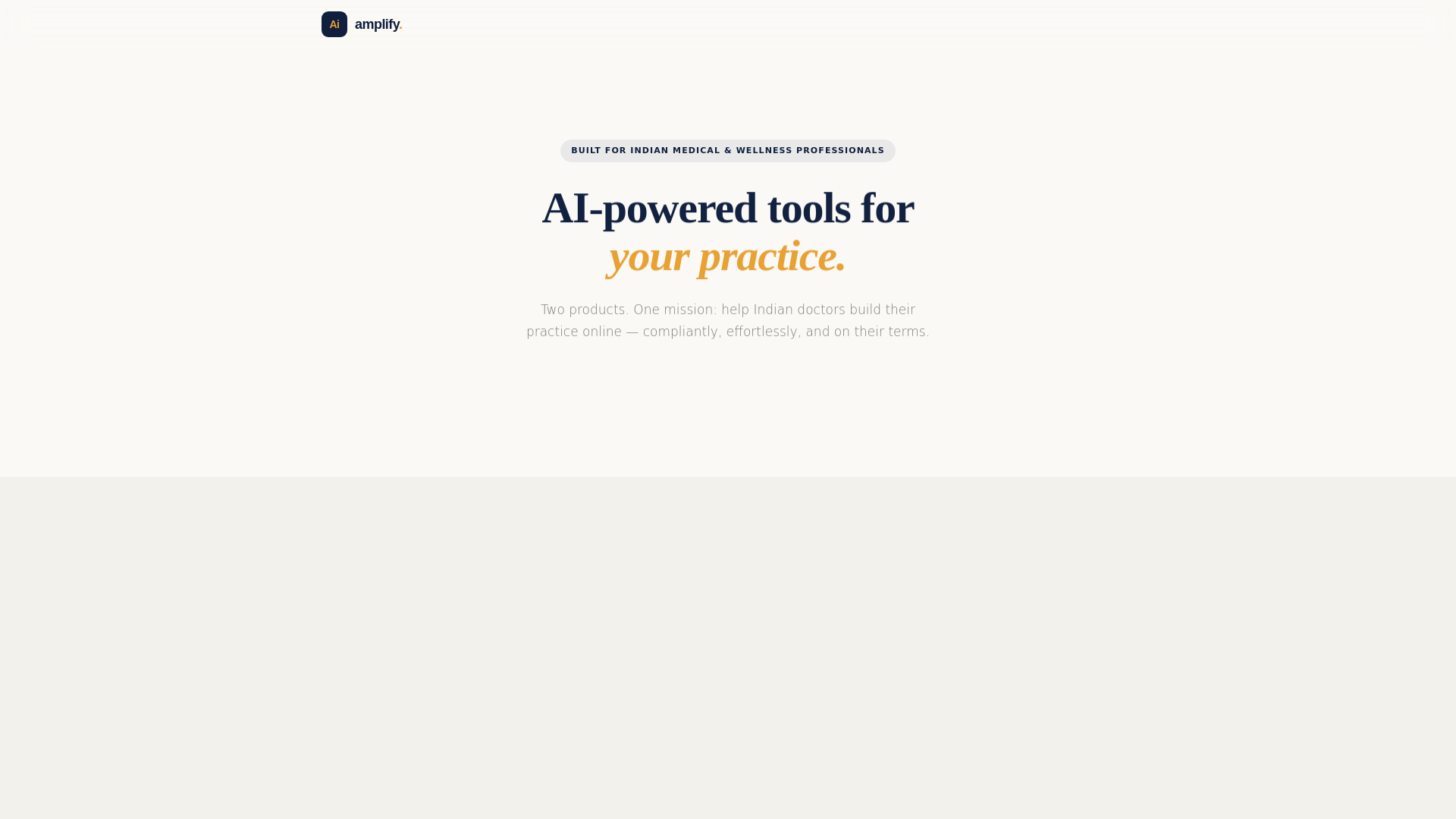 website screenshot of https://amplify-website-6ev.pages.dev/