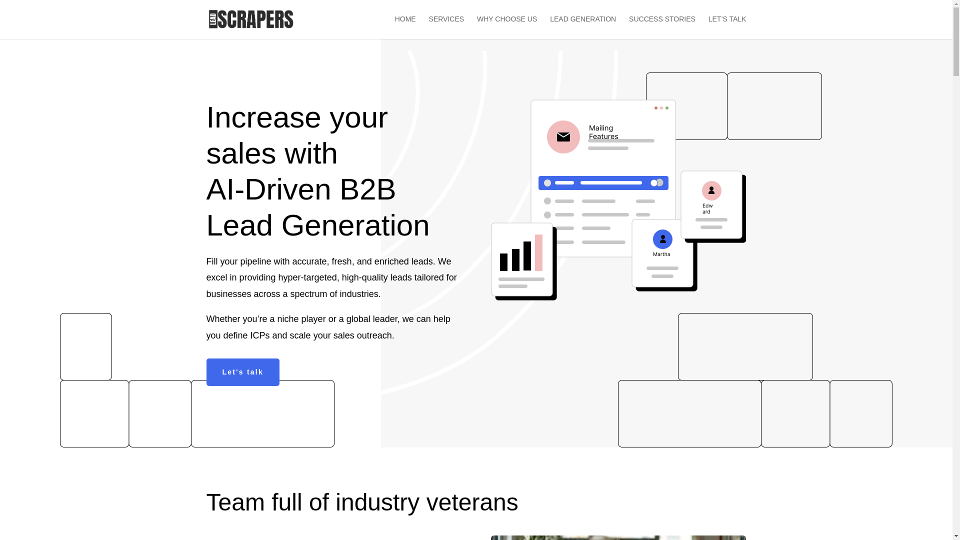 website screenshot of https://leadscrapers.ai/