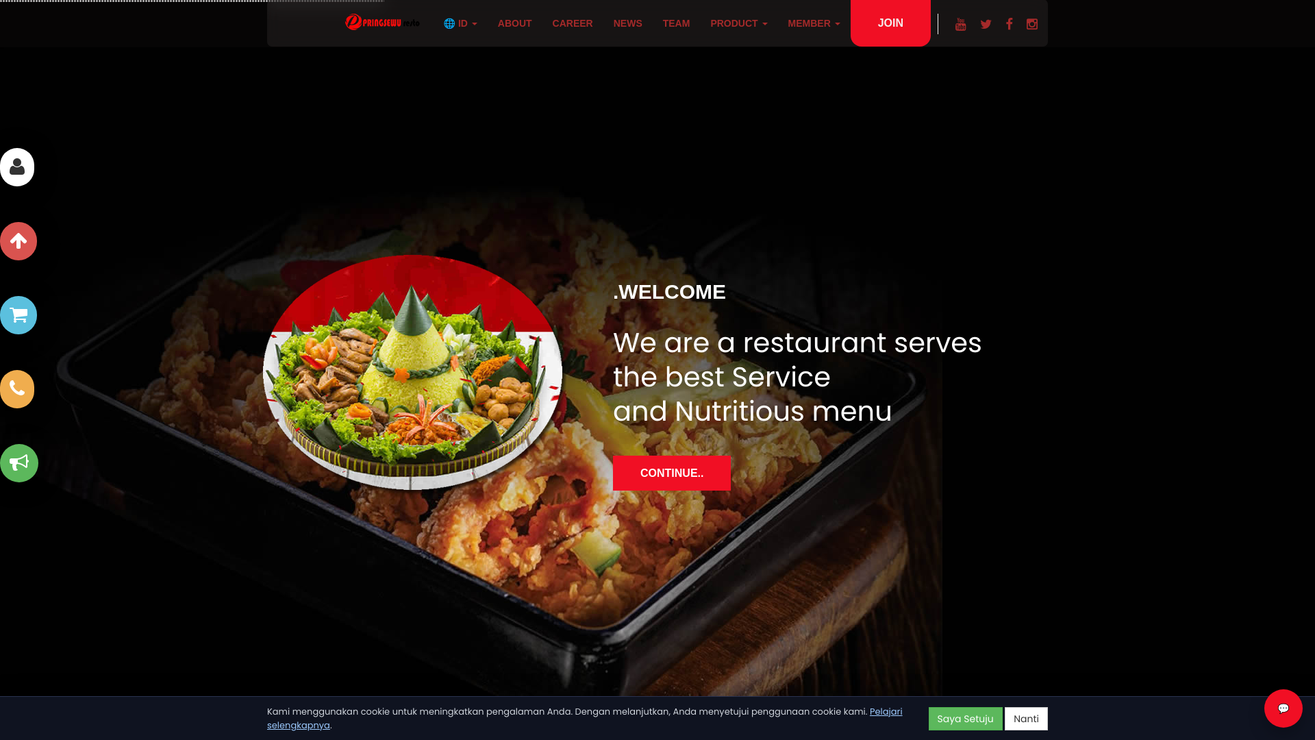 website screenshot of https://pringsewuresto.com/