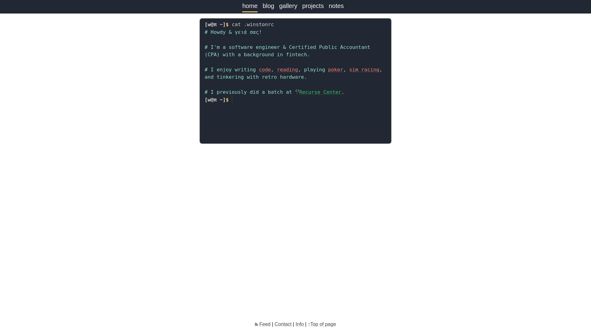 website screenshot of https://winstoncooke.pages.dev/