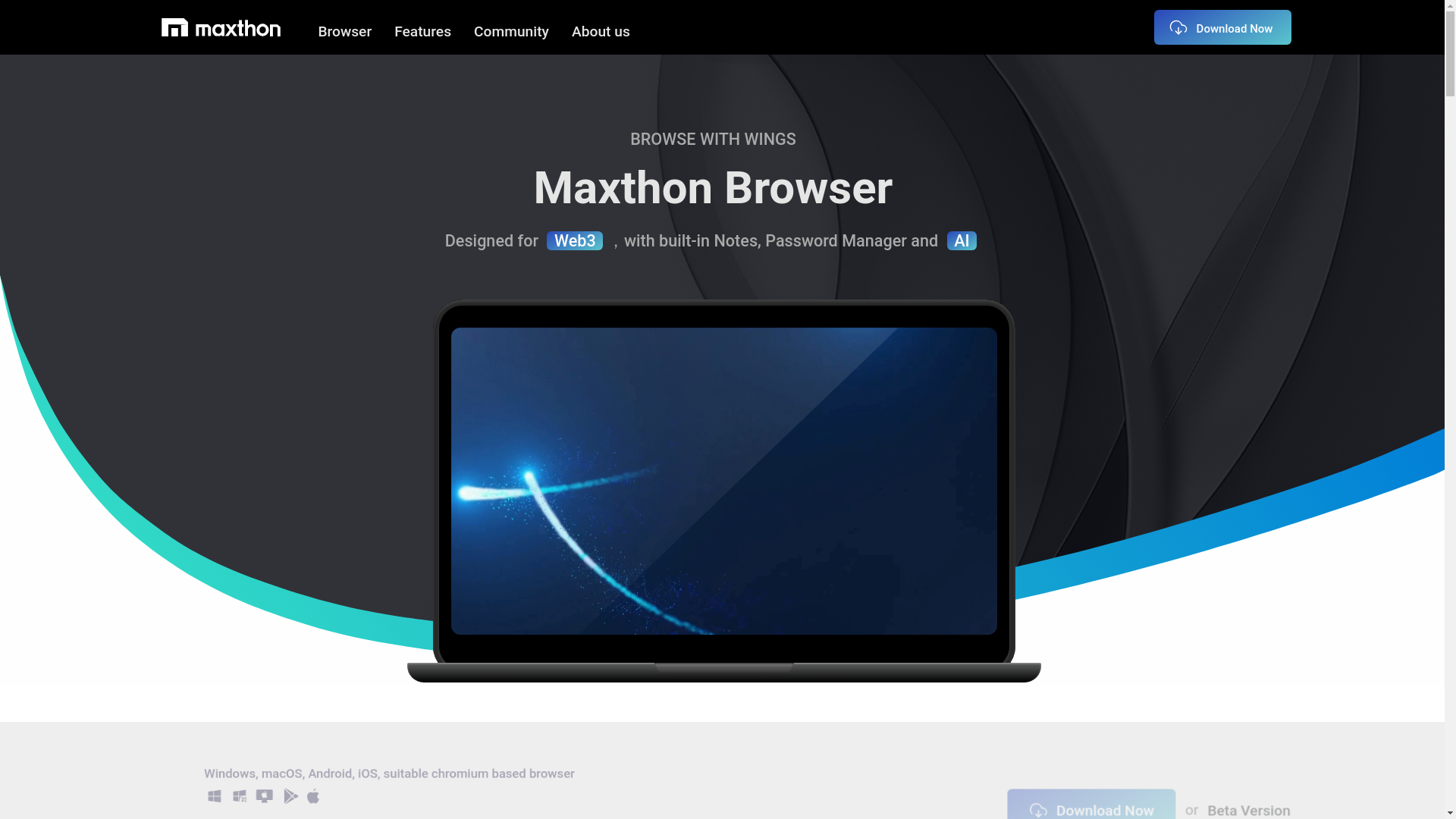 website screenshot of https://maxthon-com.pages.dev/