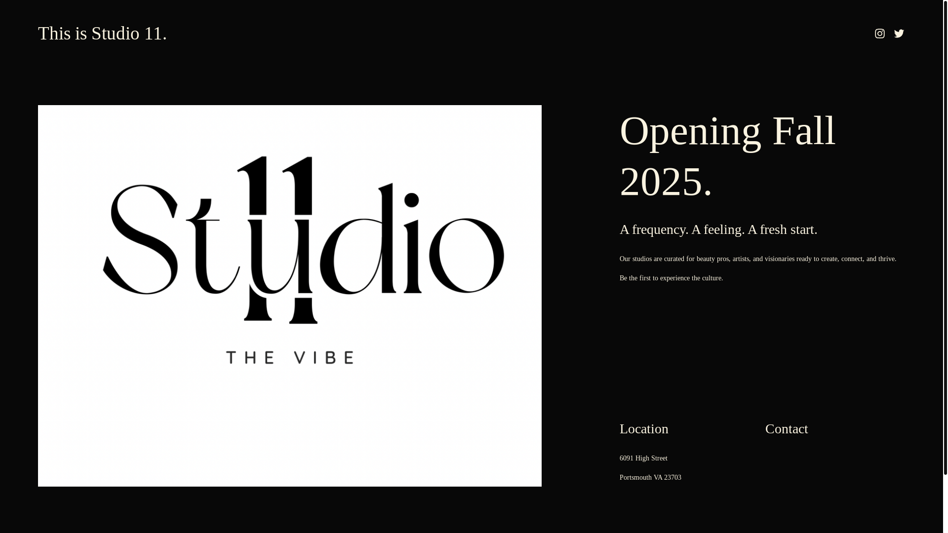 website screenshot of https://studio11thevibe.com/