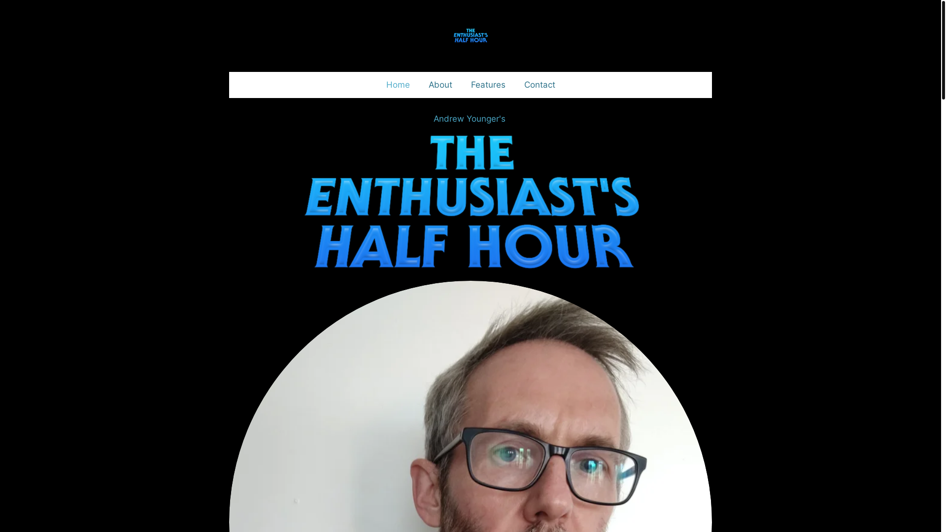 website screenshot of https://theenthusiastshalfhour.com/