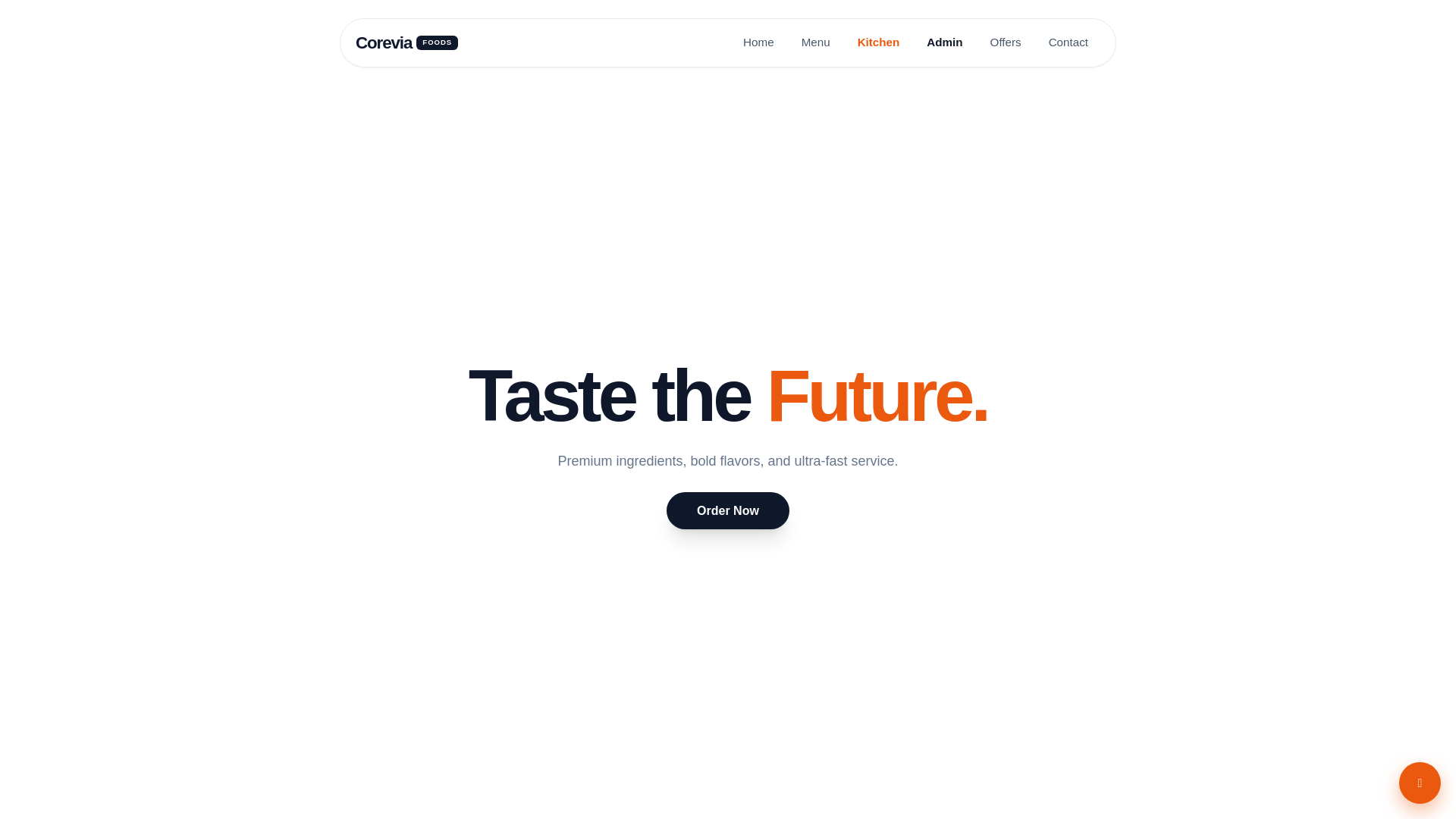 website screenshot of https://coreviafood.pages.dev/