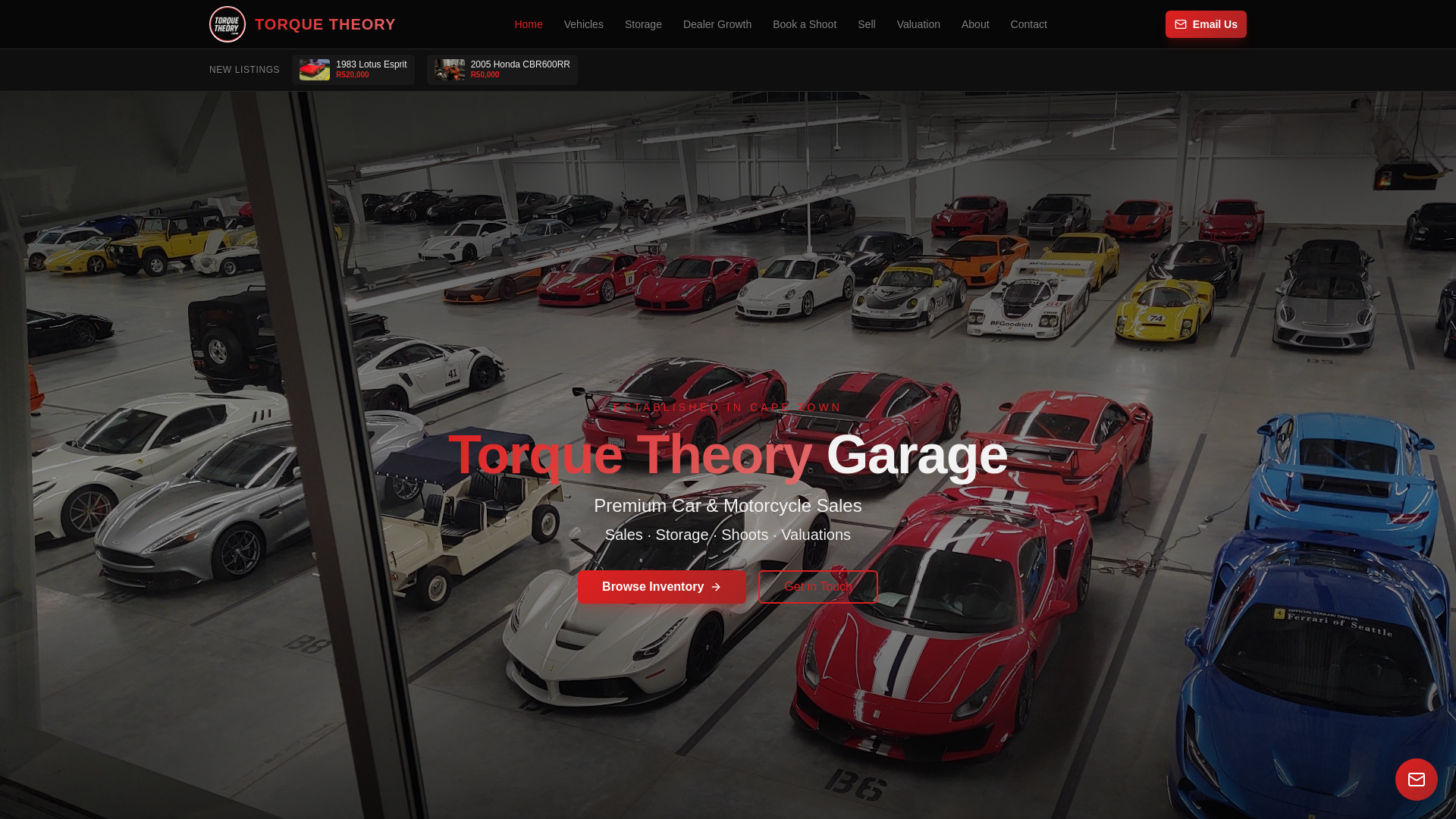website screenshot of https://ttgarage.co.za