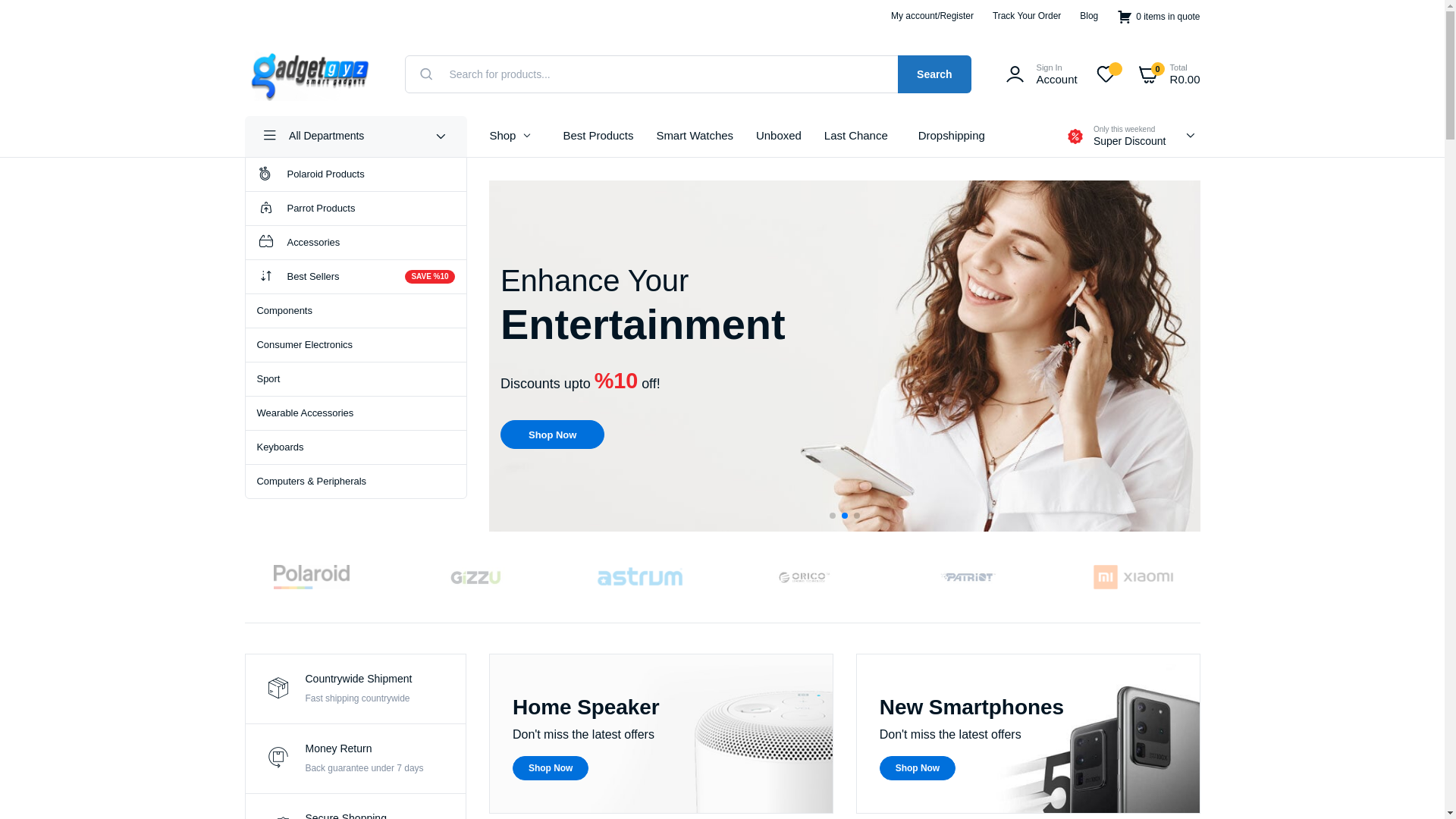 website screenshot of https://gadgetgyz.com/