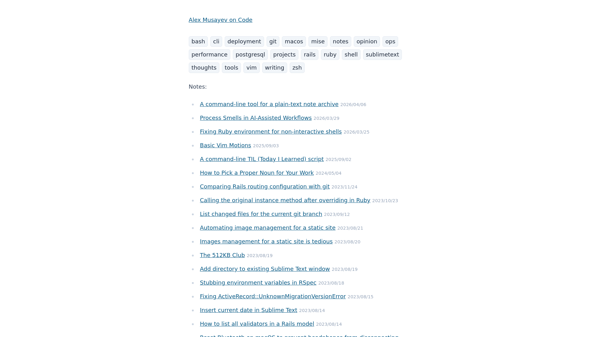 website screenshot of https://notes.musayev.com/