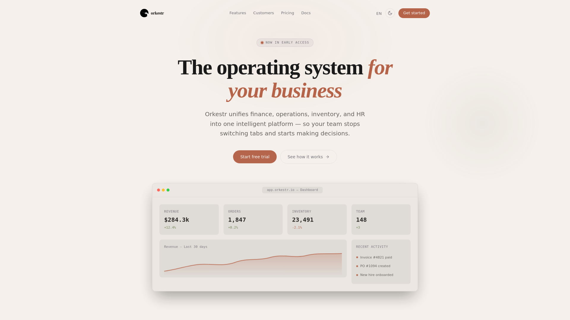website screenshot of https://orkestr-landing.pages.dev/