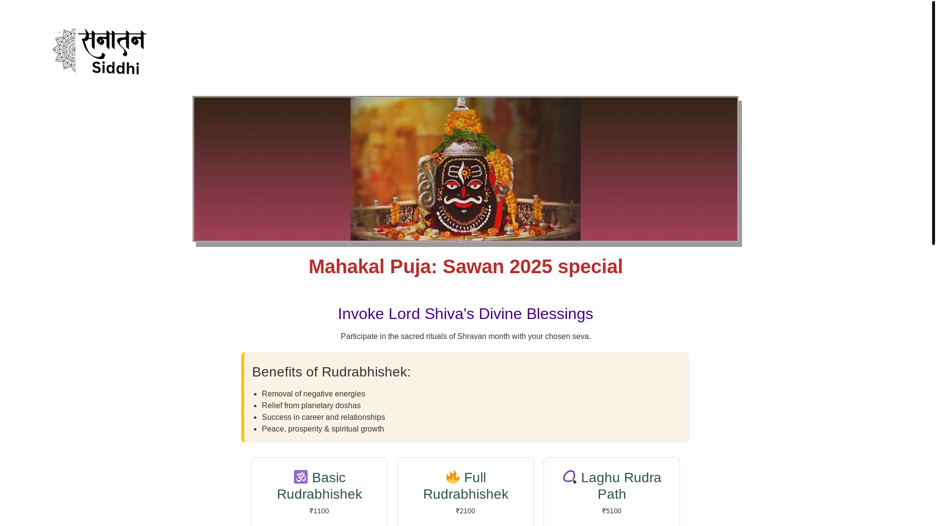 website screenshot of https://sanatansiddhi.shop/