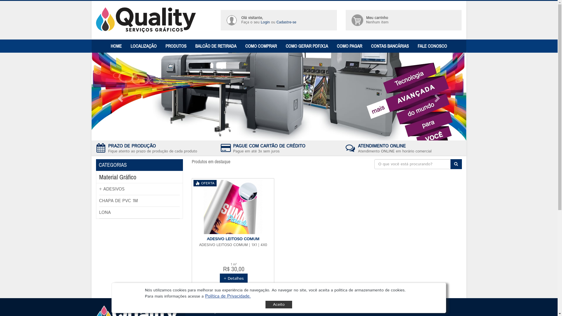 website screenshot of https://graficaqualityce.com.br/