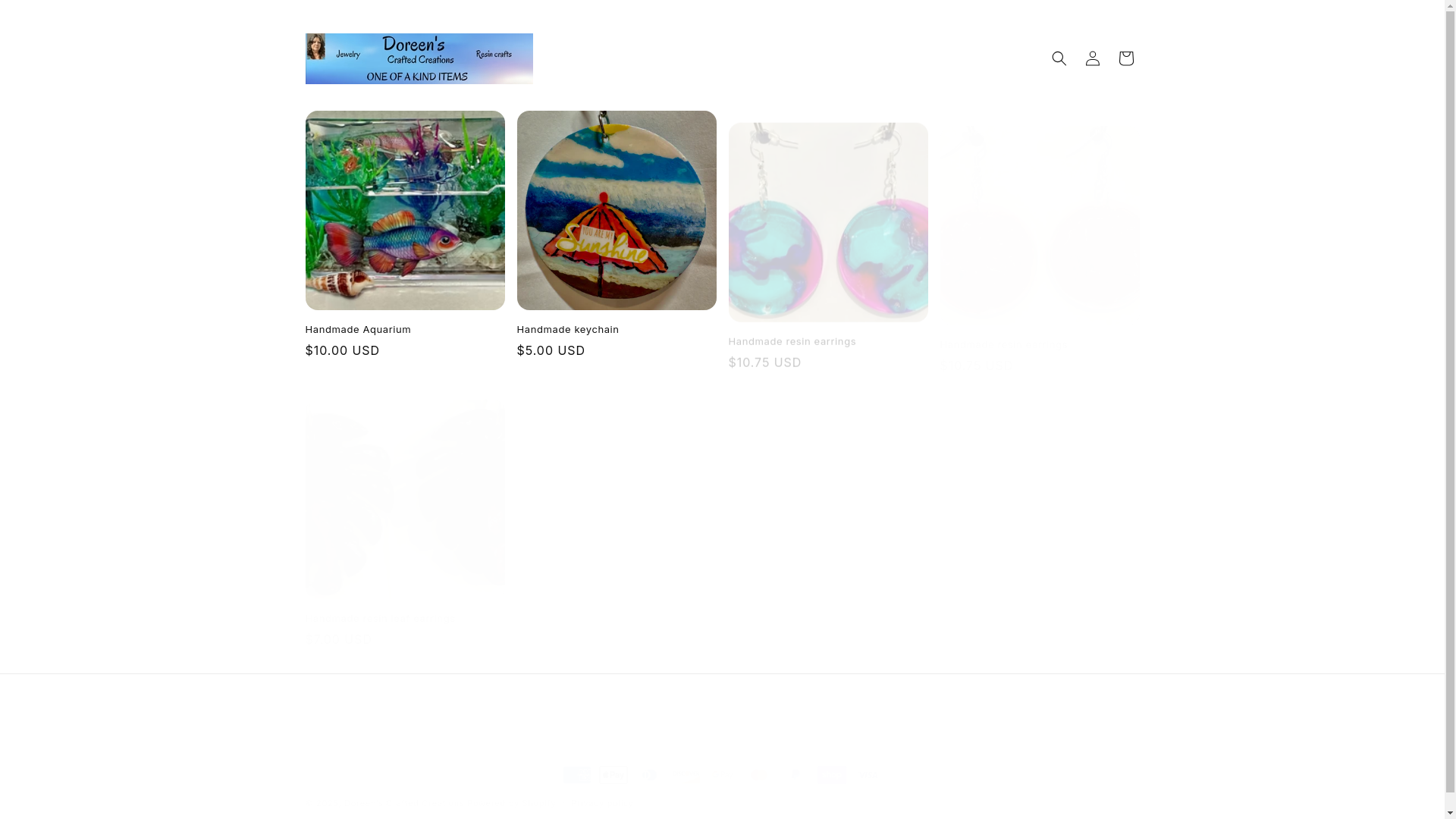 website screenshot of https://doreenscraftedcreations.com/