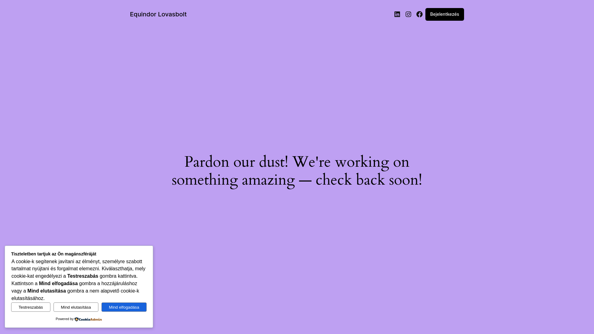 website screenshot of https://equindor.hu/
