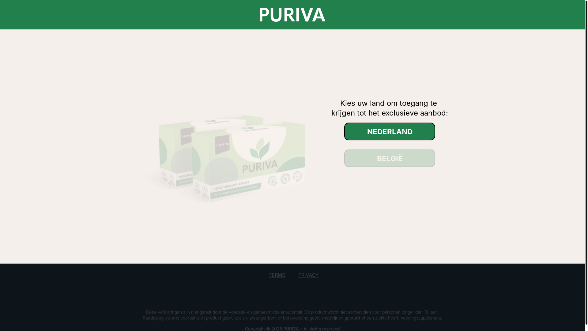 website screenshot of https://getpuriva-nl.site/