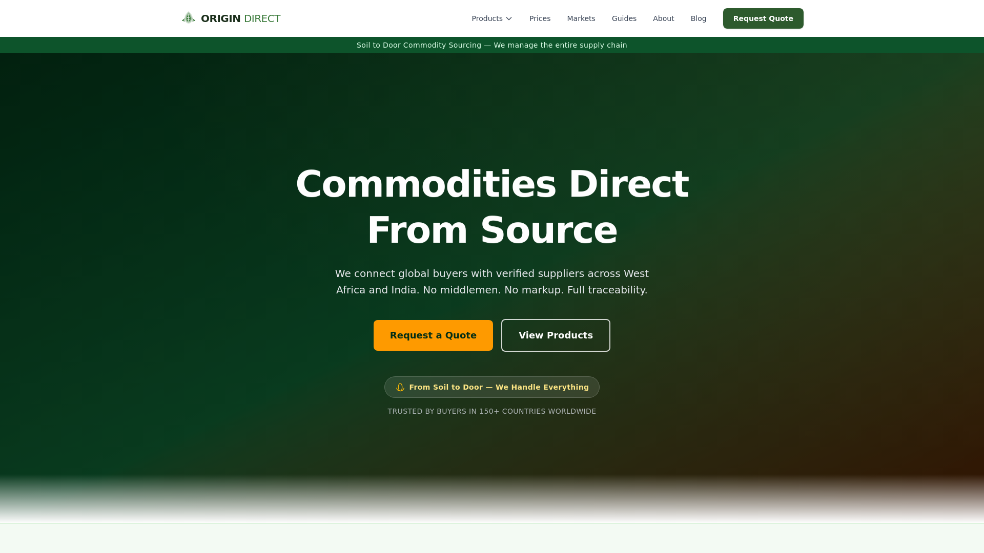 website screenshot of https://origindirectgroup.com/