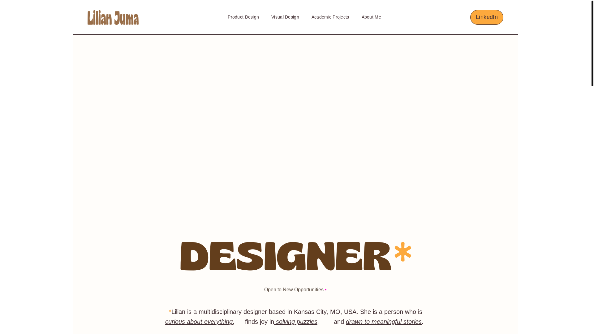 website screenshot of https://lilianjuma.me/