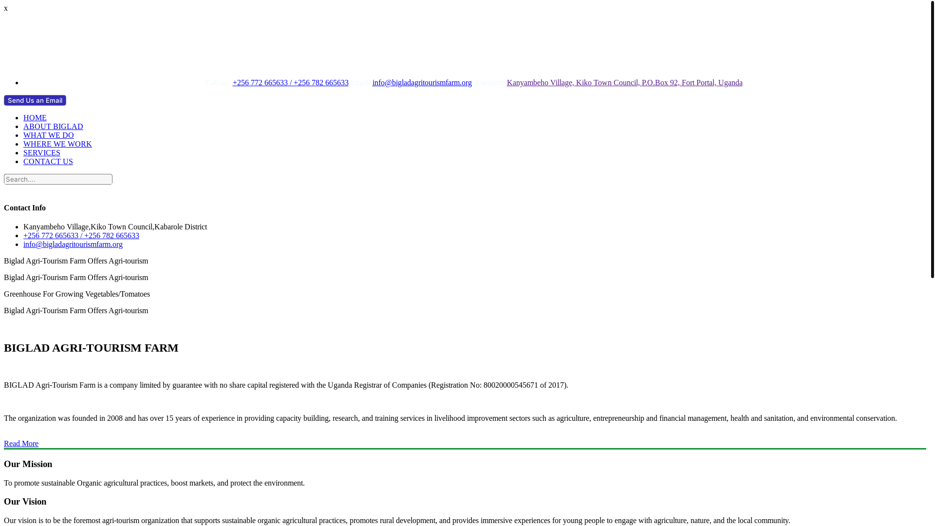 website screenshot of https://bigladagri-tourismfarm.org/