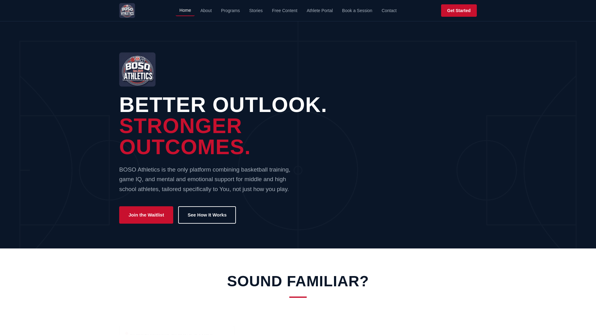 website screenshot of https://bosoathletics.com