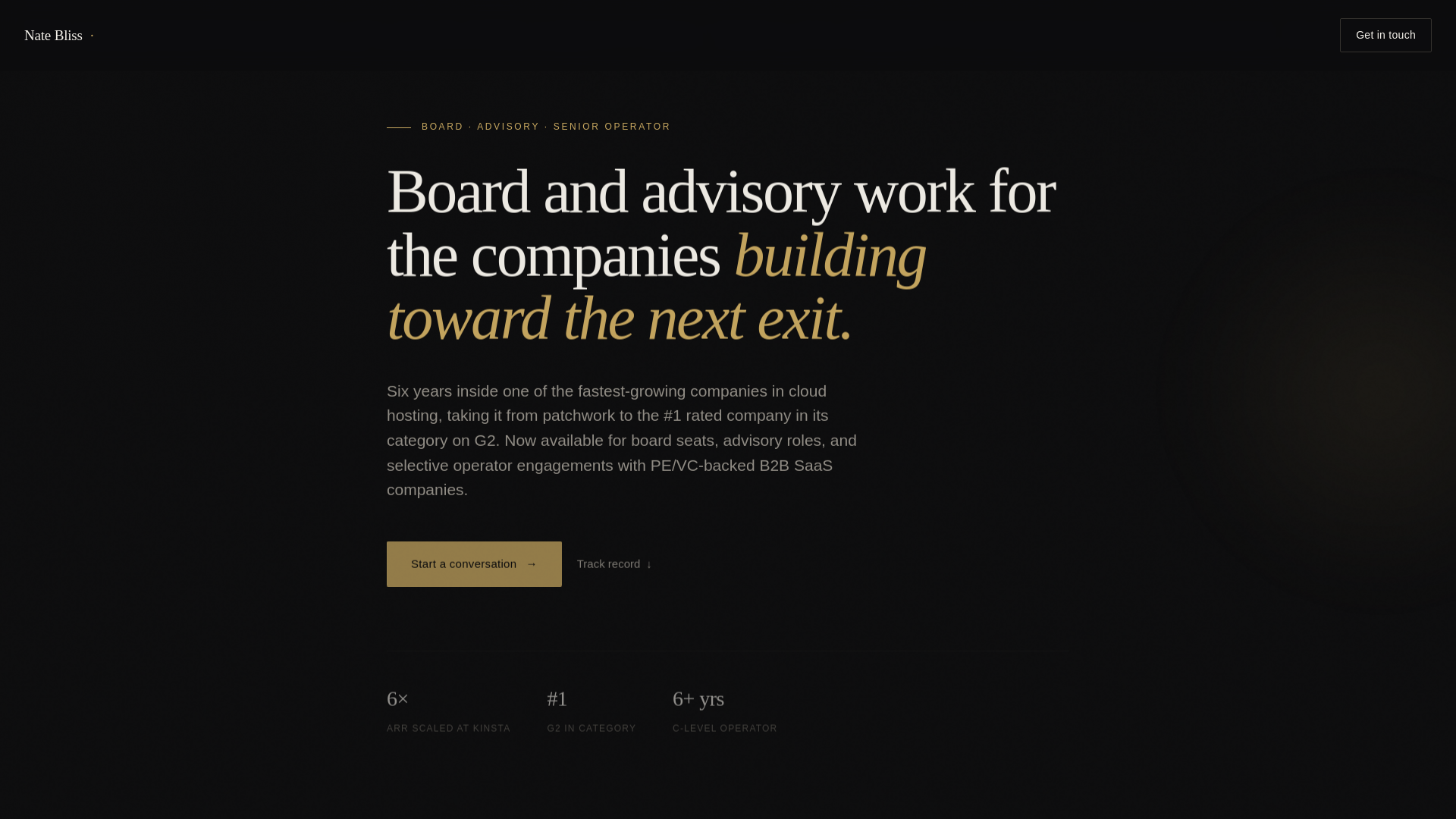 website screenshot of https://natebliss.com