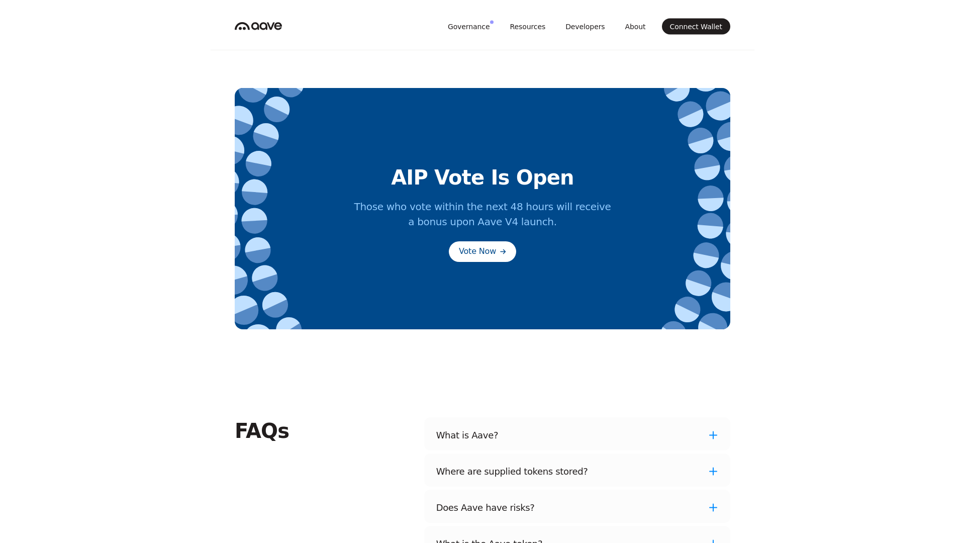 website screenshot of https://gov-aave.com/