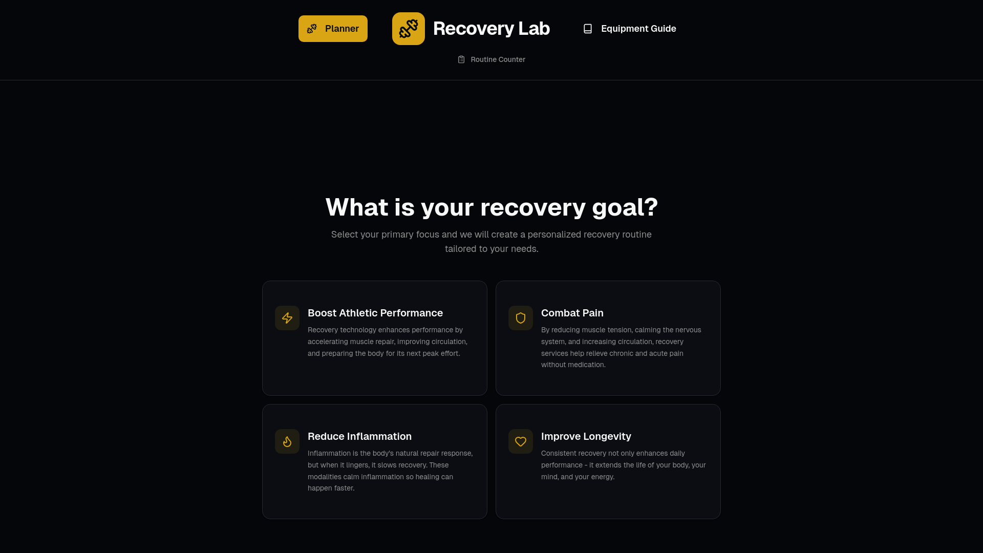 website screenshot of https://tmbrecoverylab.com/