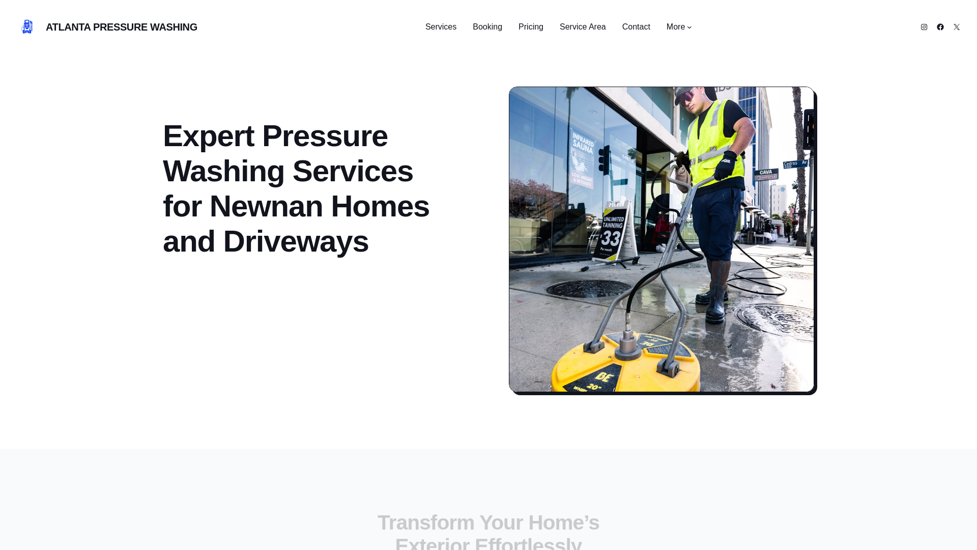 website screenshot of https://atlantapressurewashing.us/