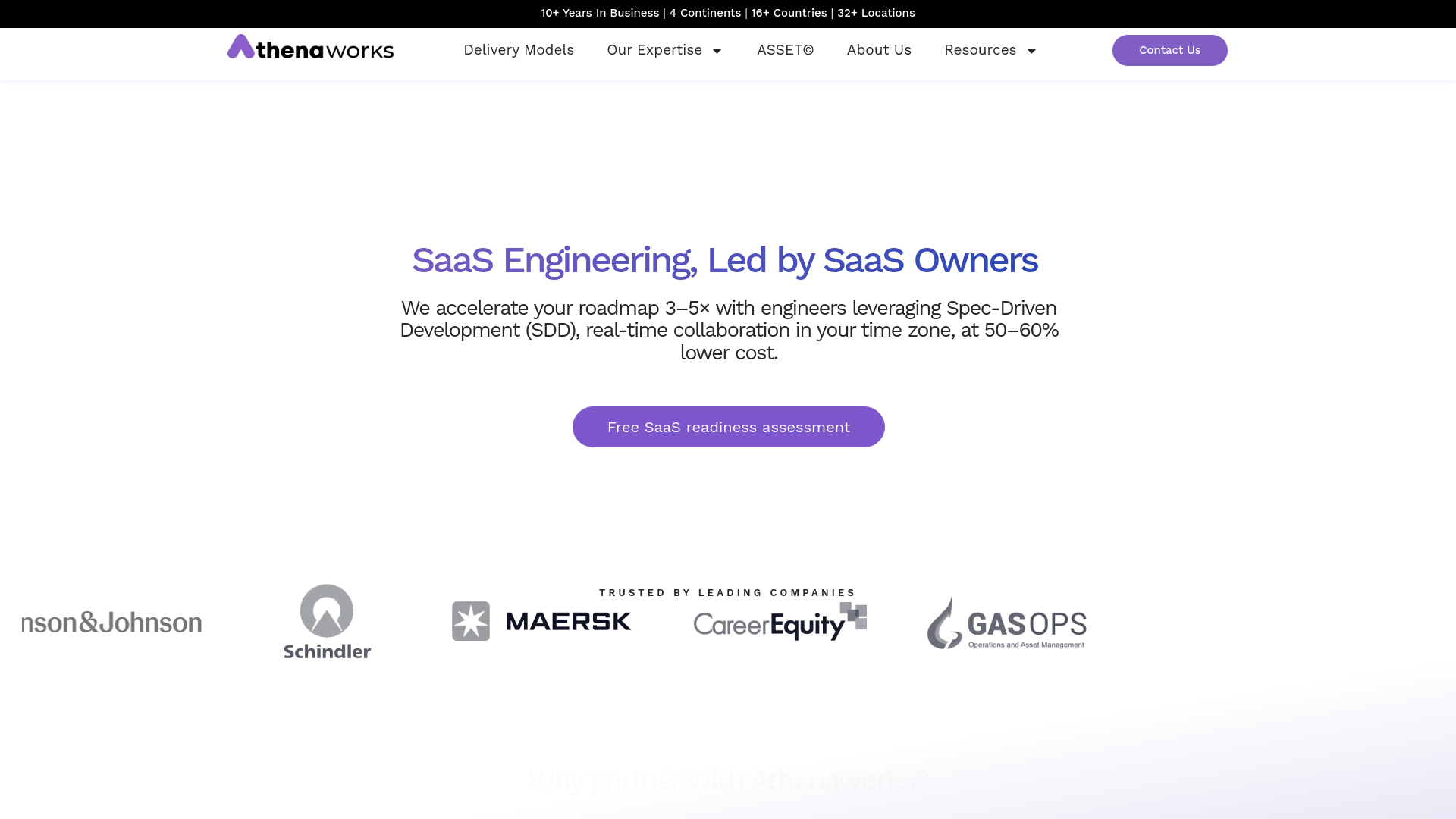 website screenshot of https://athenaworksml.com/