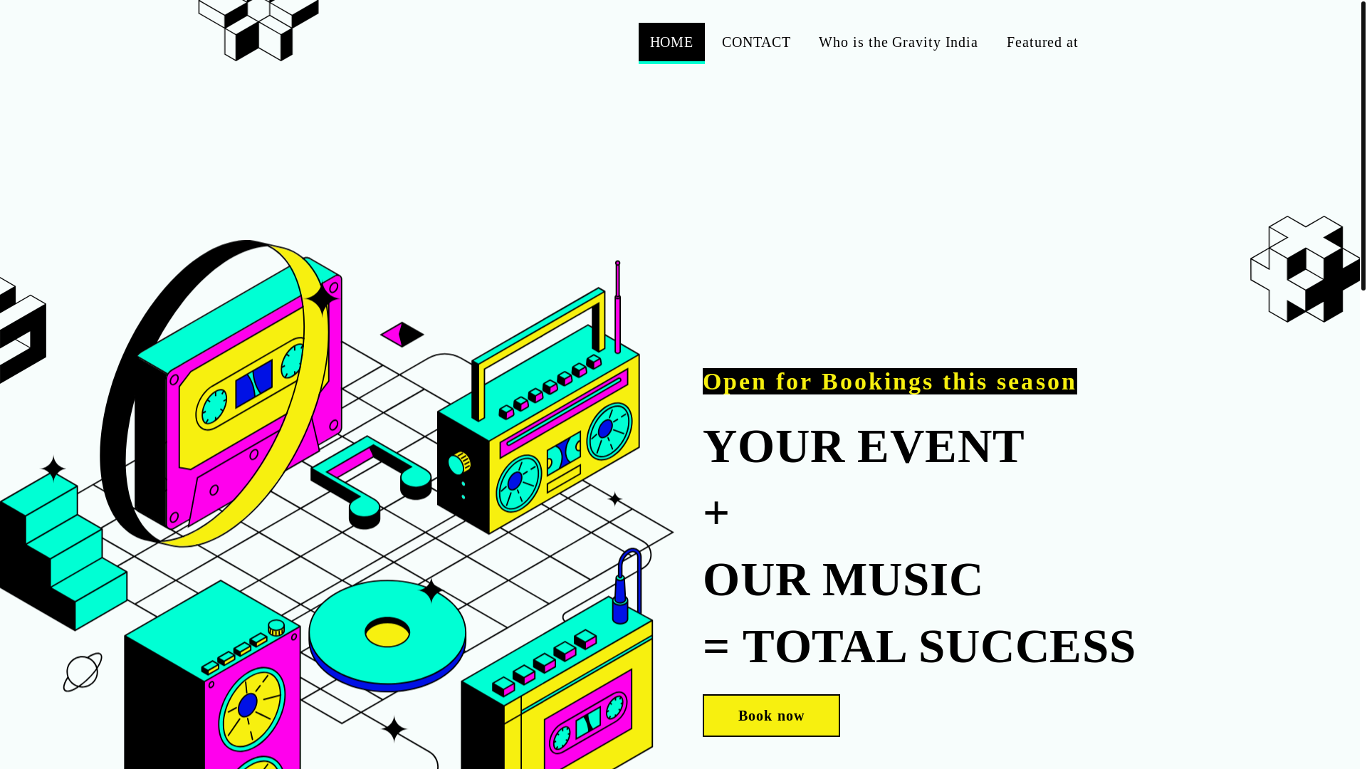 website screenshot of https://gravityindiaband.com/