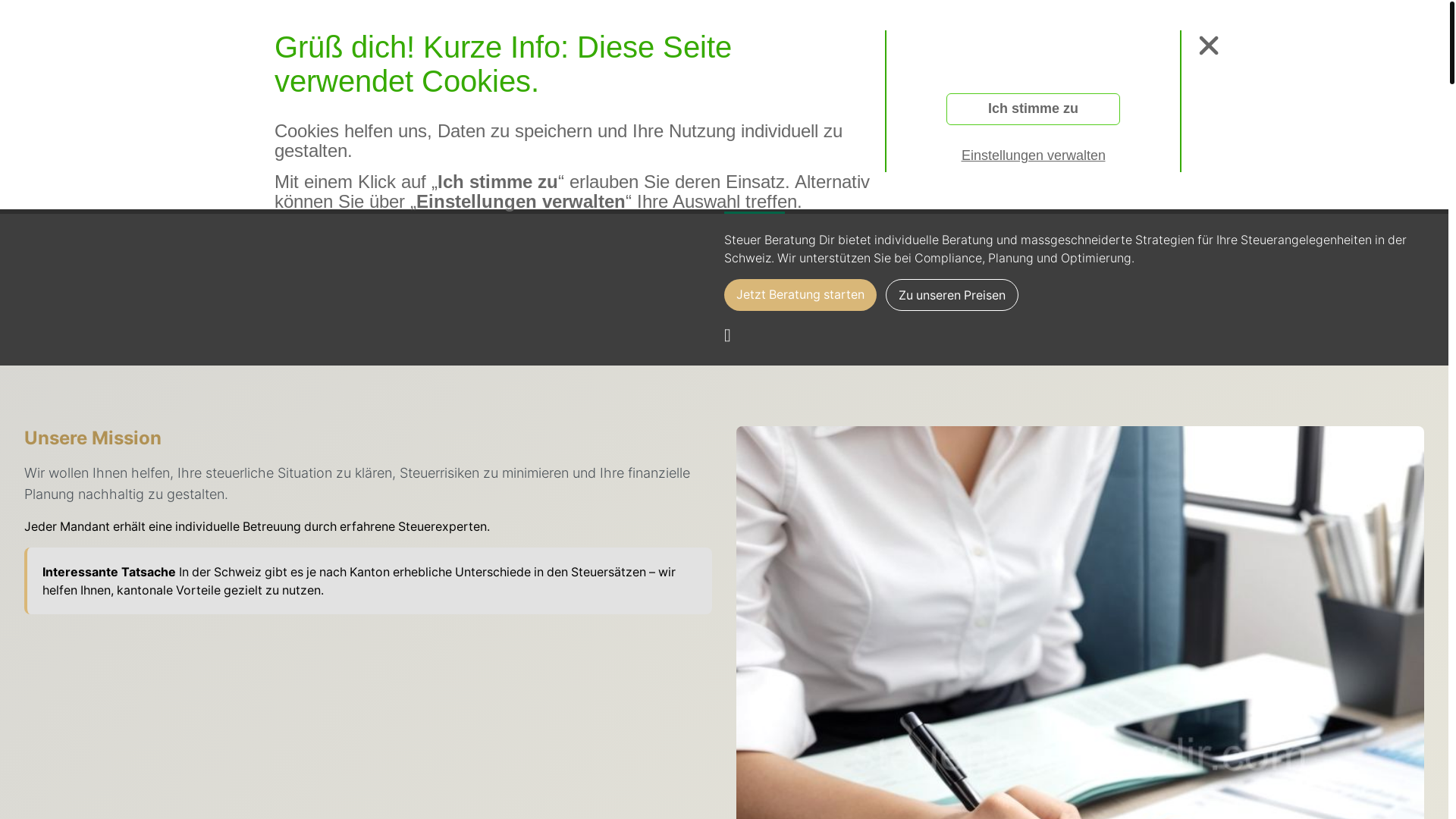 website screenshot of https://steuerberatungdir.com/