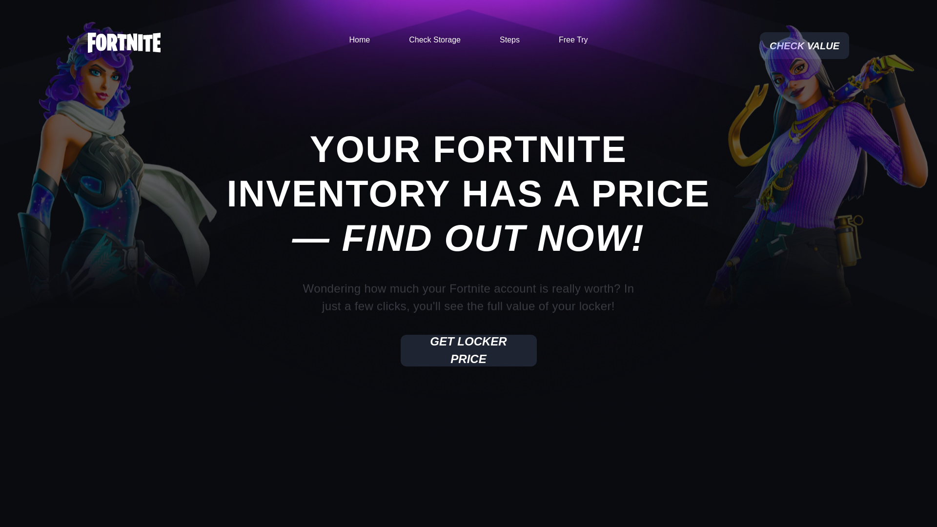 website screenshot of https://fortnitevs.top
