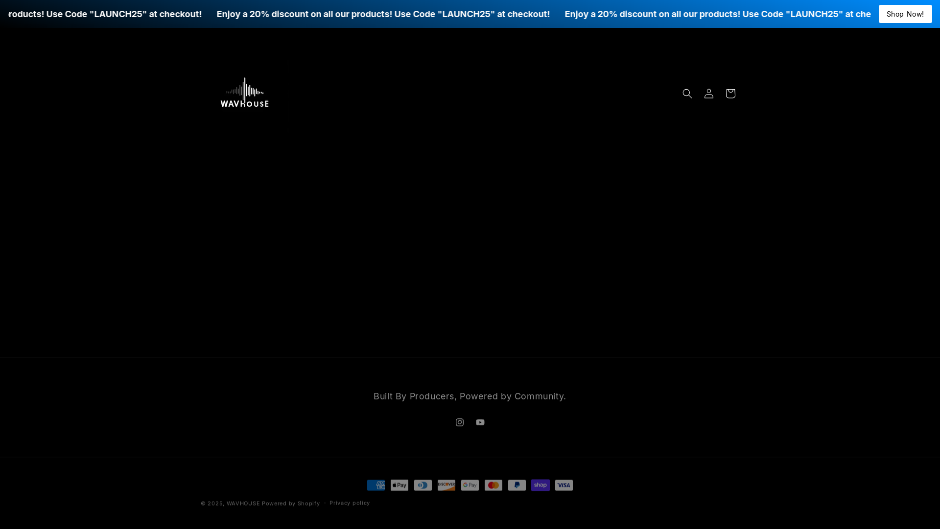 website screenshot of https://wavhouse.store/