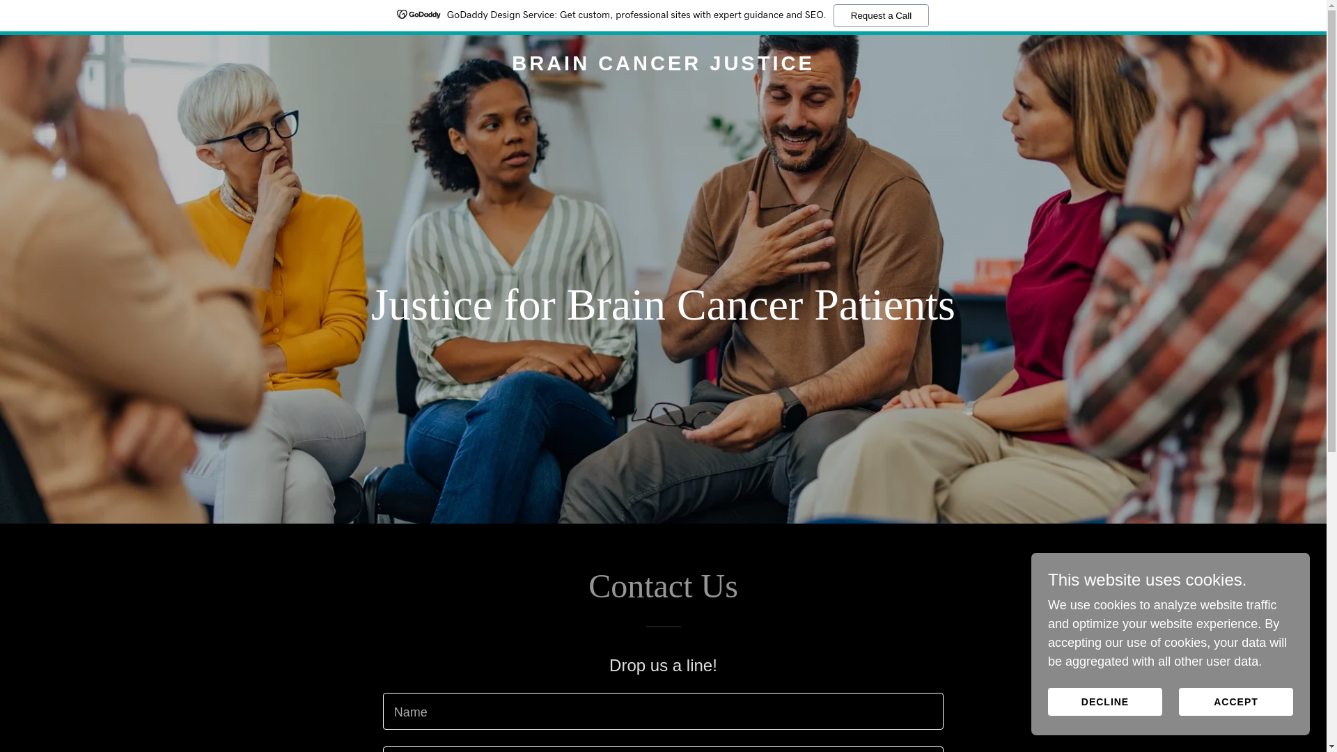 website screenshot of https://braincancerjustice.org/