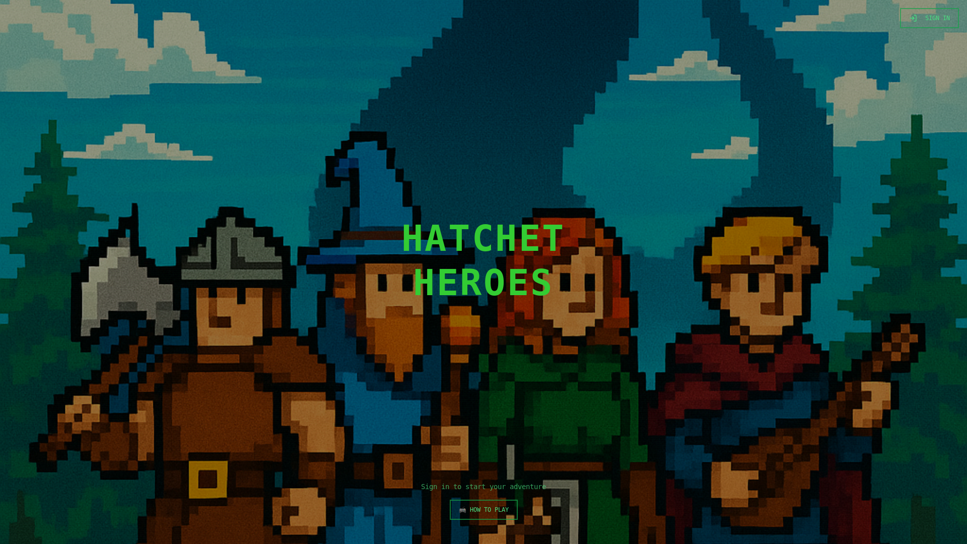 website screenshot of https://hatchetheroes.com/